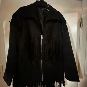 Black Fringe Women's Jacket